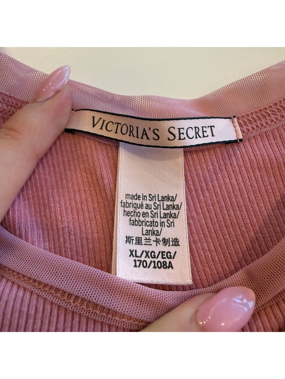 Victoria's Secret Ribbed Cotton Modal Ruffle Hem Tank Top Women's XL Pink Girly - Picture 3 of 5